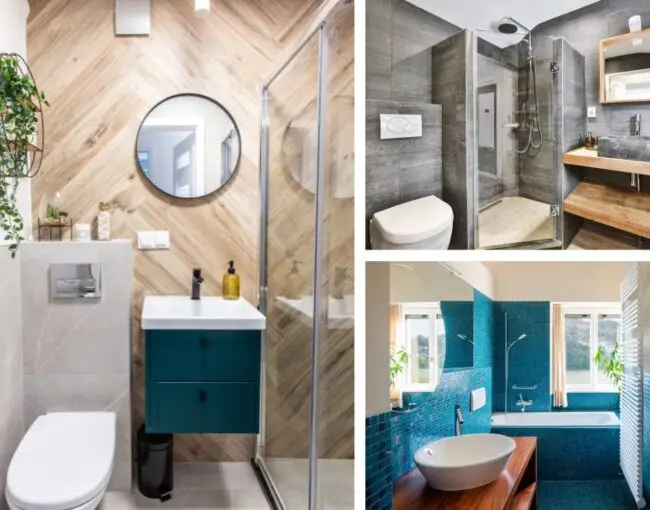 bathroom layout tips, three different bathroom designs